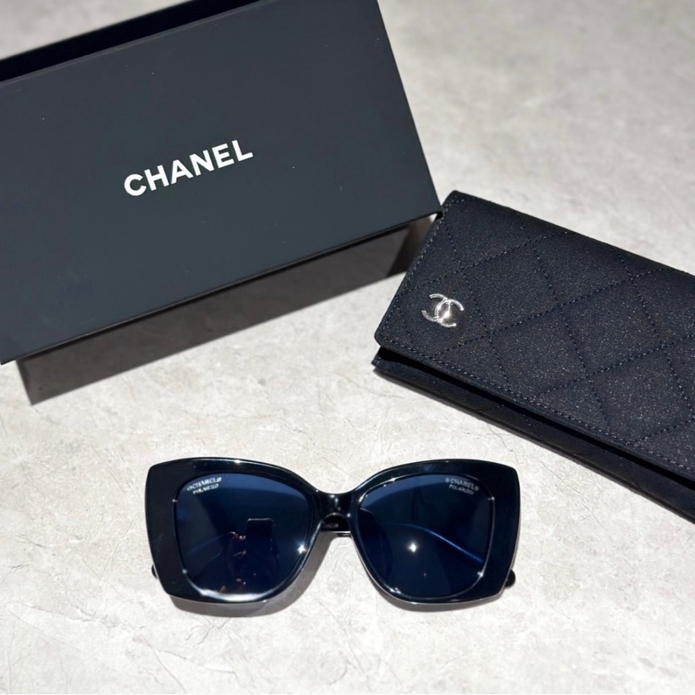 Chanel Oversized Navy Sunglasses with Gradient Lenses
